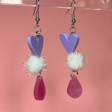 Load image into Gallery viewer, ᥫ᭡ purple hearts with pink drops