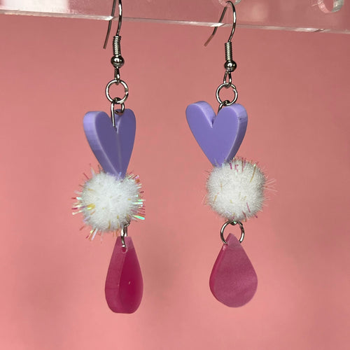 ᥫ᭡ purple hearts with pink drops